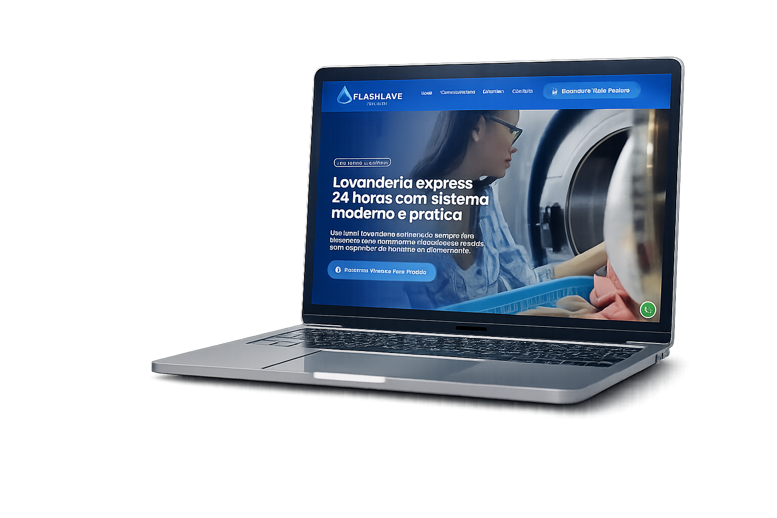 Criação de sites profissionais pela Vem Conecta — site de cliente exibido em um notebook
