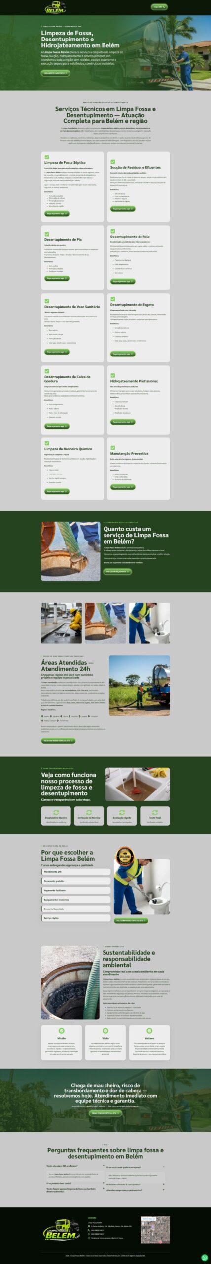Site Limpa Fossa Belém — desentupidora — desenvolvido pela Vem Conecta