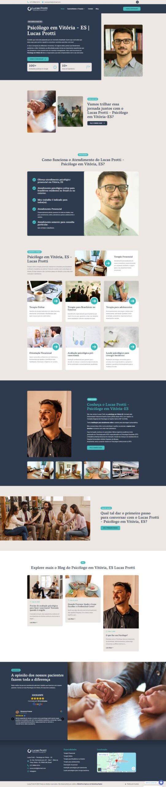 Site Psicólogo Lucas Protti desenvolvido pela Vem Conecta