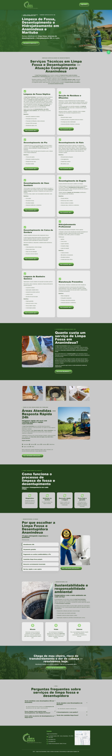 Site de limpa fossa e desentupimento em Ananindeua